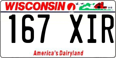 WI license plate 167XIR