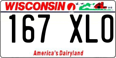 WI license plate 167XLO