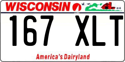 WI license plate 167XLT