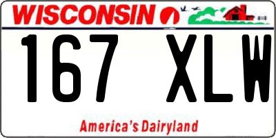 WI license plate 167XLW