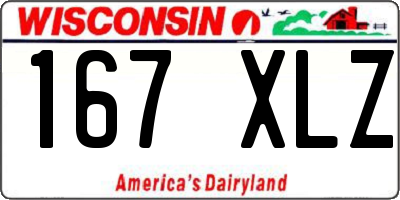 WI license plate 167XLZ