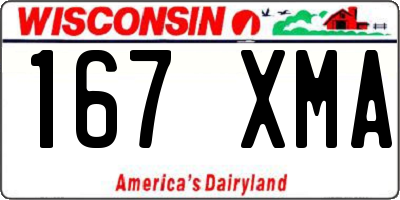 WI license plate 167XMA