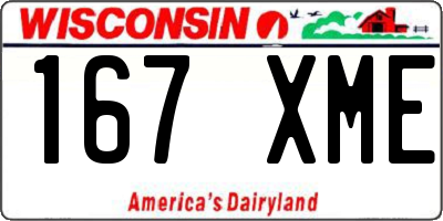 WI license plate 167XME