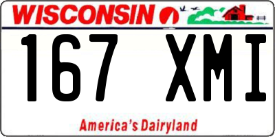 WI license plate 167XMI