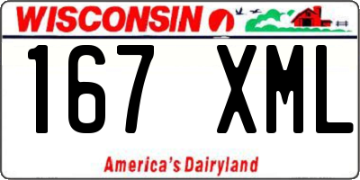 WI license plate 167XML