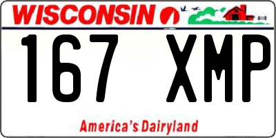 WI license plate 167XMP