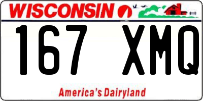 WI license plate 167XMQ