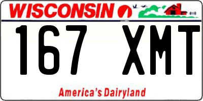 WI license plate 167XMT