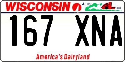 WI license plate 167XNA