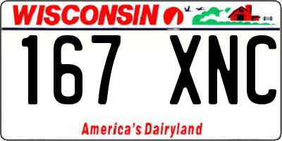 WI license plate 167XNC
