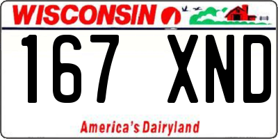 WI license plate 167XND