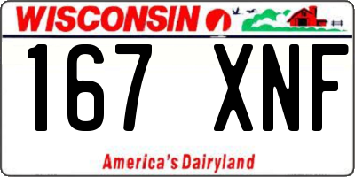 WI license plate 167XNF