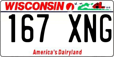 WI license plate 167XNG