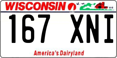 WI license plate 167XNI