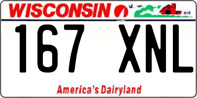 WI license plate 167XNL