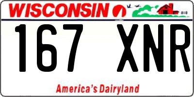 WI license plate 167XNR