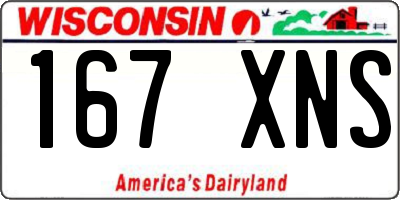 WI license plate 167XNS