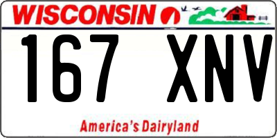 WI license plate 167XNV