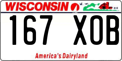 WI license plate 167XOB