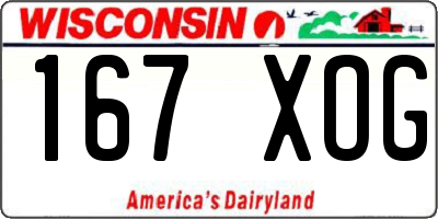 WI license plate 167XOG