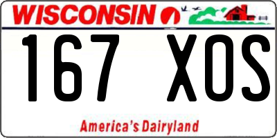 WI license plate 167XOS