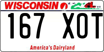 WI license plate 167XOT