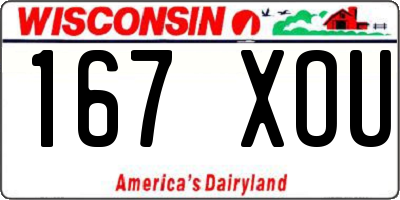 WI license plate 167XOU