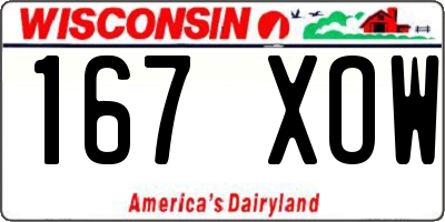 WI license plate 167XOW