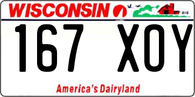 WI license plate 167XOY