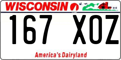 WI license plate 167XOZ