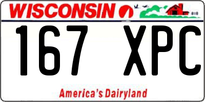 WI license plate 167XPC