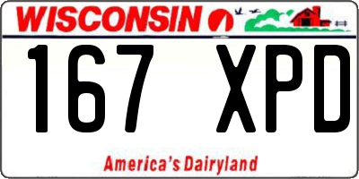 WI license plate 167XPD