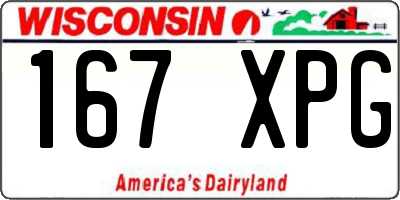 WI license plate 167XPG