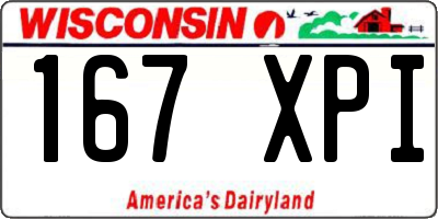 WI license plate 167XPI