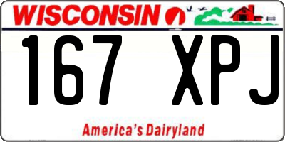 WI license plate 167XPJ