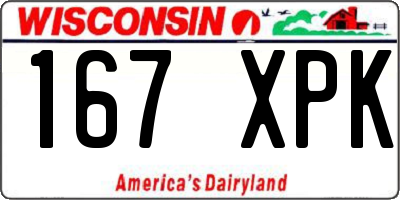 WI license plate 167XPK