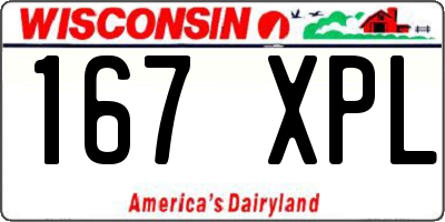 WI license plate 167XPL