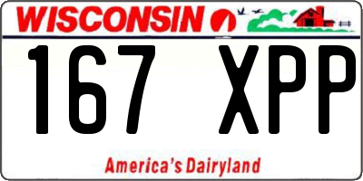 WI license plate 167XPP