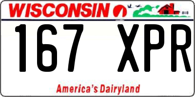 WI license plate 167XPR
