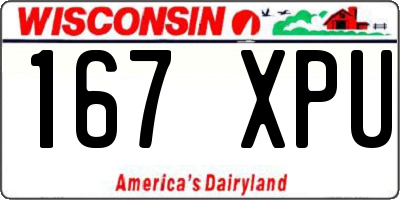 WI license plate 167XPU