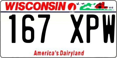 WI license plate 167XPW