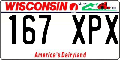 WI license plate 167XPX