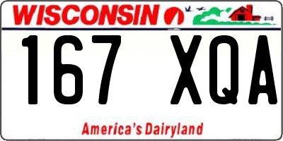 WI license plate 167XQA