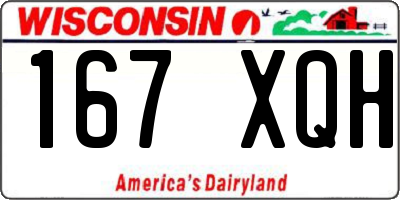 WI license plate 167XQH