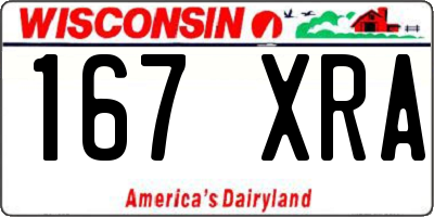 WI license plate 167XRA
