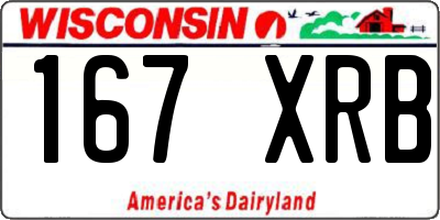 WI license plate 167XRB