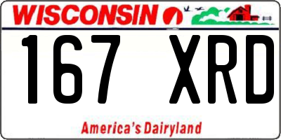 WI license plate 167XRD