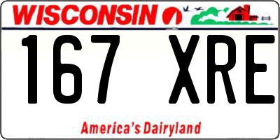 WI license plate 167XRE