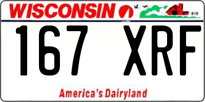 WI license plate 167XRF