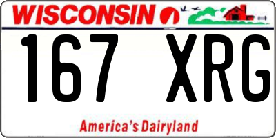 WI license plate 167XRG